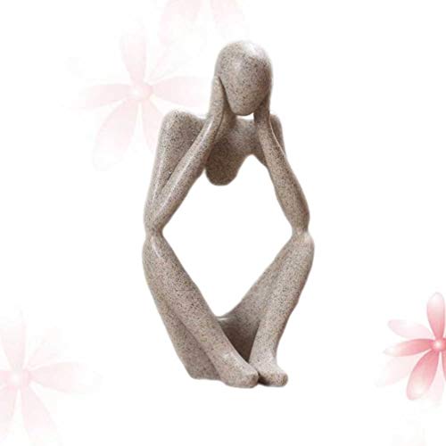 BESPORTBLE Estátua do Pensador Abstrato Figura Humana Escultura Ornamento de Mesa Moderno para Decor