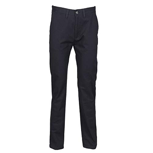 Henbury Womens/Ladies 65/35 Flat Fronted Slim Fit Chino Work Trousers (Medium x Regular) (Navy)