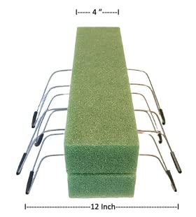 2 Pack 18 Inch Wire Rust resistant Galvanized Gravestone Double Saddle Cemetery Headstone Saddle with 2 Bricks 2 x 4 x 18 in StyroFoam Attached