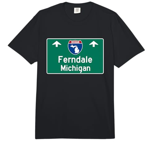 Ferndale Michigan Interstate Highway Vacation Souvenir Comfort Colors Adult Heavyweight T-Shirt