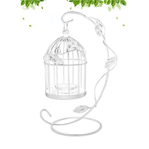 3Pcs Home, Party, Holder Candlestick Tea Vintage Wedding Table Wedding, Holders Light Bird Lanterns Votive Center Home Decoration Out White Hollow Metal Cage Lantern Iron Birdcage #TOP1