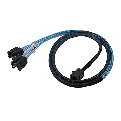 Cable Interno HD Mini SAS 12G SFF-8643 a 4 SATA 0.25m miniatura 3