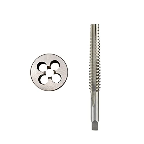 ALEYHA 2 Stück Trapezgewindebohrer Und Schneideisen Handmaschinen-Steckergewindebohrer HSS Gewindebohrer TR Gewindebohrer-Set,TR14x3 Rechts