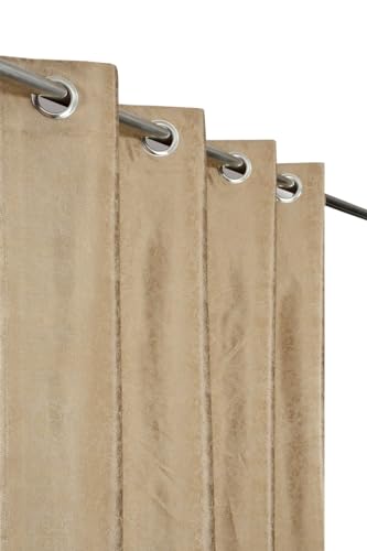 Image of Window Curtains Check Design for Drawing Room /Living Room /Hall Room Parde for Door, Brown Color 5 Feet 3 Pcs Set Curtains