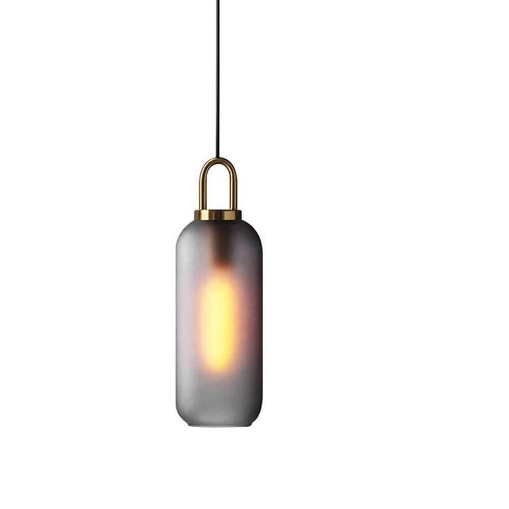 Suspension en verre poli mat grand lustre rectangulaire et circulaire au design épuré
