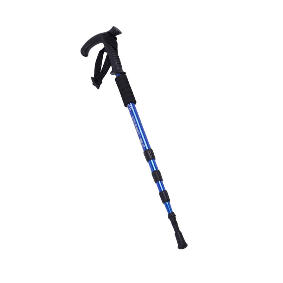 Hiking Poles Walking Trekking Poles Outdoor Hiking Canes T Type Walking Sticks Lightweight 4 Section Adjustable Trekking Poles for Women and Men Blue