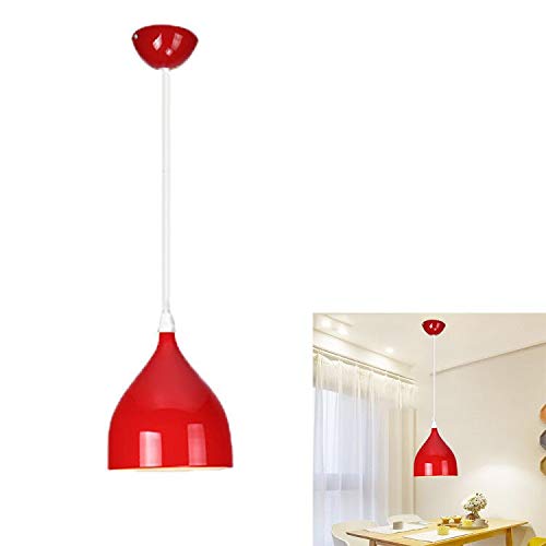 E27 Moderne Suspensions Luminaires Aluminium métal Vintage Suspensions Pendentif rouge Luminaires Eclairage de Plafond Plafonnier Lustre Plafond de Lampes chambre...