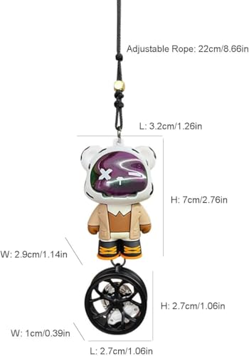 Image of YOURKARTS.COM Bunny Astronaut Car Hanging Ornament - Rearview Mirror Pendant Bear Design | Cute Car Interior Decor for Dashboard & Mirror Styling | car Accessories 2025