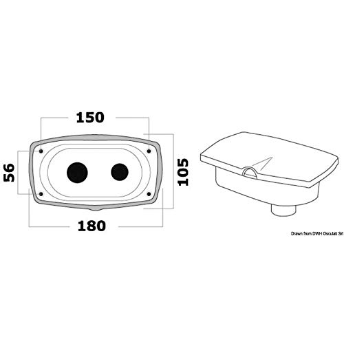 Osculati Box doccia New Edge cromata Tubo PVC 4 m uscita posteriore (New Edge Shower Box