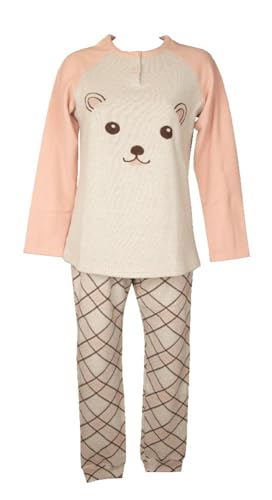 RAGNO Pigiama Donna Collo Serafino Cotton Eco Pile Punto Milano Caldo e Morbido Invernale Pantalone con Polsino Articolo DM07N1, 606F Fnatasia Pristine, 42