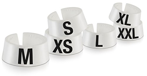 Mark Bric 0-S-XXL101W Classic Size Marker Letter Set, Includes 6 Sizes, White with Black Print (Pack of 500)
