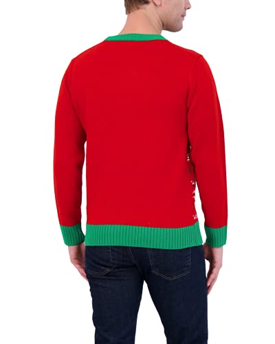 Holiday Hype Men's Festive Ugly Christmas Holiday Party Pull Over Sweater, Big Black Chicken, Medium #TOP3