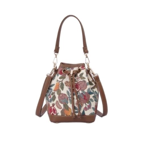 Sac seau à bandoulière pour femme Signare à cordon motif grenade et citron