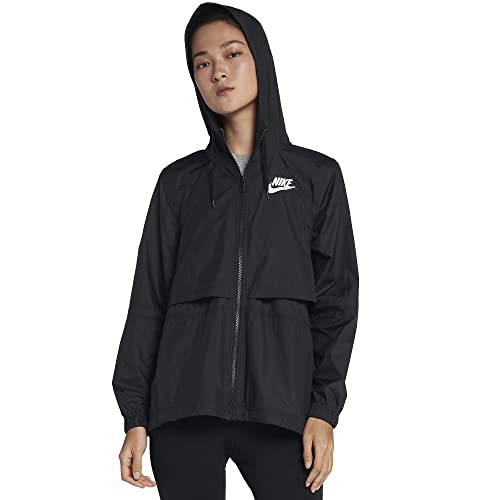 Nike Sportswear Repel Essentials Black/Black/White DQ3352-010 Women’s Woven Jacket (as1, alpha, m, regular, regular)