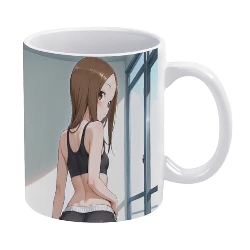からかい上手の高木さん 7ップ グラス コーヒーカッ ハンドル磁器 二重構造 陶器カップ 耐熱 湯飲み マグ ウォーターカップ マグカップ カスタムメイド スープカップ ド