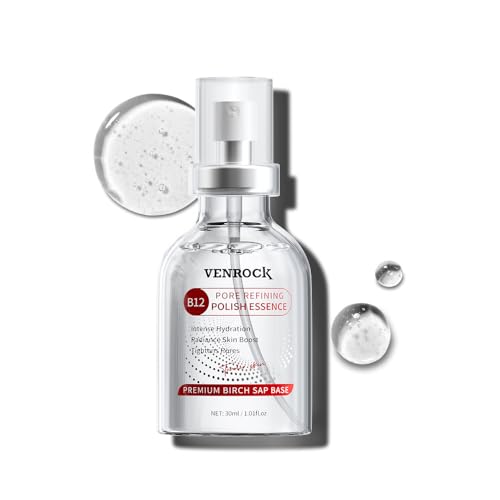 Venrock Pore Minimizer Serum – Face Essence for Large Pores, Blackheads & Oily Skin | Tranexamic Acid + 4% Niacinamide | Alpha-Arbutin, Bifida, 70% Birch Juice – Non-Comedogenic, 1.01 Fl Oz