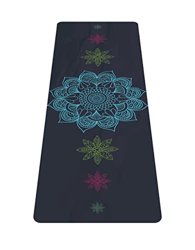 Nuveti Printed Travel Yoga Mat-1/16 Inch Thick Non Slip Fitness Workout Mat With Carrying Bag, Foldable Lightweight Suede & Natural Rubber Yoga Mat For Yoga Pilates And Fitness 72" L X 24" W X 1.5Mm #TOP4