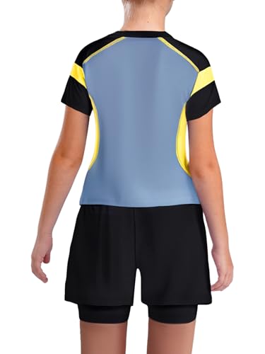 Kids Boys 2 Pieces Athletic Rash Guard Sets Short Sleeve Swim Shirts with Shorts Beachwear2