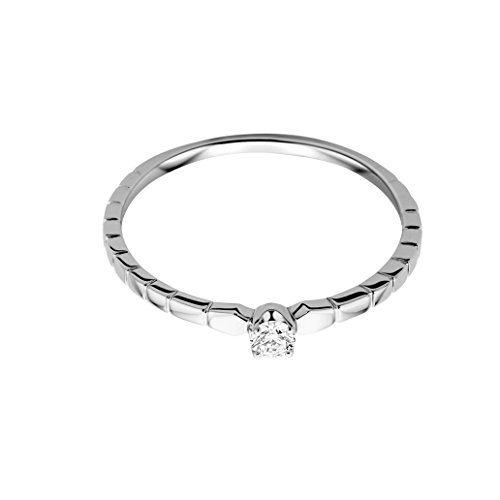 Miore solitaire ring 9 karaat (375) witgoud diamant 0,08 ct - Image 4