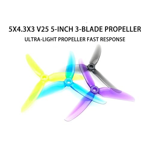 Hélice à 3 pales 5x4.3x3 V2S compatible HQProp avec profil aérodynamique rigide gris - 2
