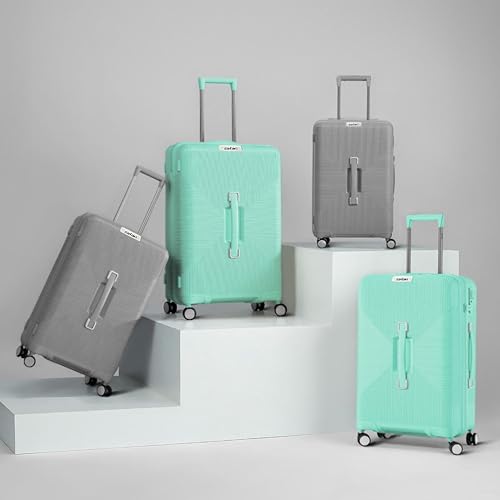 Image of Safari Select Trunk 55 Cm Small Cabin Hard Shell Trolley Bag with TSA Lock, Dual Wheels with 360 Degree Rotation and Anti-Theft Zipper, Luggage Bag, Suitcase for Travel Mint Blue Green