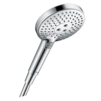 hansgrohe Raindance Select S - shower head, hand shower round (⌀ 120 mm) with 3 sprays, with anti-limescale function, chrome, 26014000