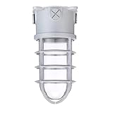 CLEANLIFE LED Vapor Tight Light Cage Jelly Jar, Transparent Lens – Integrated LED Industrial Light Fixture for Indoor and Outdoor Ceiling Light Fixture, Vapor Proof Security Cage Light, NSF Certified