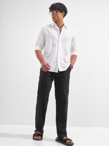 Image of Highlander Men Men's Relaxed Fit Casual Shirt | Cotton Linen | Relaxed fit | Full Sleeves|Premium Shirt for Man