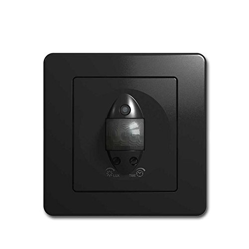 Gama de interruptores empotrados TEM Detector de movimiento Ekonomik negro brillante