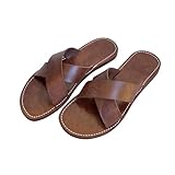 Handmade Leather Sandals for Men, Authentic Moroccan Craftsmanship, Open Toe, Breathable, and Comfortable for Everyday Wear (Dark Brown, US Footwear Size System, Adult, Men, Numeric, Medium, 11.5)