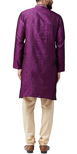 Sojanya (Since 1958 Men'S Jacquard Silk Kurta & Churidaar Pyjama2