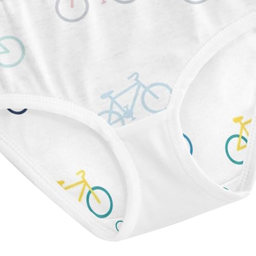 Cute Cartoon Bicycles White Toddler Girls Panties, Underwear Girls, 2T–8 Years4