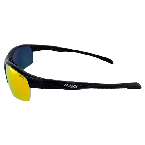 MAXX Switchback Sport Golf Motorcycle Riding Sunglasses Black with Polarized Orange Mirror Lens3