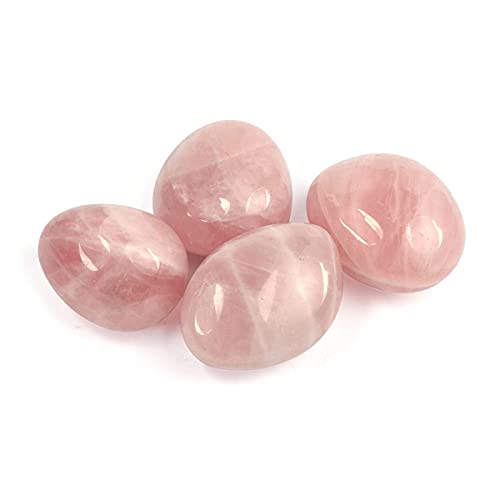 Image of Reiki Crystal Products Natural Brazilian Rose Quartz Tumble Stone Raw Rough Stone Tumbled Pack of 100 Gram