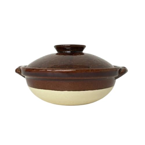 古伊賀土鍋 耐熱陶器 6.0号 深鍋 1人用 750cc /日本製 国産品 伊賀焼 耐熱陶器 お鍋 直火 蓄熱 保温 遠赤外線効果 和風 モダン おしゃれ 料亭 割烹 和食 レストラン 箱入り (飴)