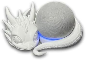 Suporte para Alexa Echo dot 4 e 5 Dragão bebê - Branco