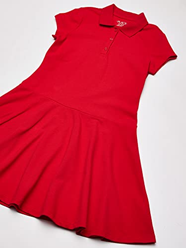 The Children's Place Girls Short Sleeve Pique Polo Dress, Drop Waist, Ruby Single, Medium US2
