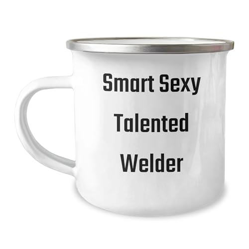 Welder Gifts from Friends, Welder Lover's Christmas Mug with Funny Quote, Smart Sexy Talented Welder