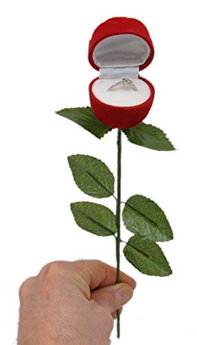 Schnäppchenladen24 Antragsrose Rote Rose Rosenknospe als Schatulle mit kleinem Fingerring Cover