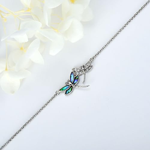 Image of 925 Sterling Silver Anklet Foot Bracelet with Crystal from Austria, Anklet Jewelry Gifts for Women 11 Inch Adjustable