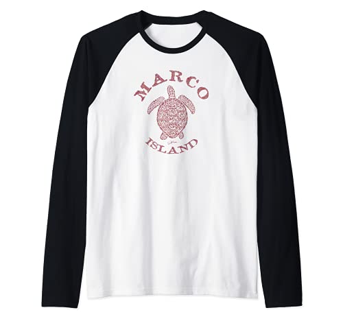 JCombs: Marco Island, FL, Sea Turtle Raglan Baseball Tee, Black