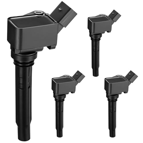 Image of Set of 4 Ignition Coil UF716 Compatible with Audi TT A3 A4 A6 A8 A5 Quattro S3 S5 Q3 Q7 Q8 RS3 RS5 Compatible with Volkswagen Passat Jetta Beetle 1.8L 2.0L l4 Replacement for UF771 UF765 UF752