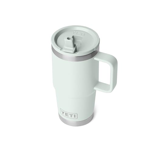 Image of YETI Rambler 20 oz Travel Mug with Flip Straw Lid - Stainless Steel, Vacuum Insulated, Leakproof, Cup Holder Friendly, Ridgeline