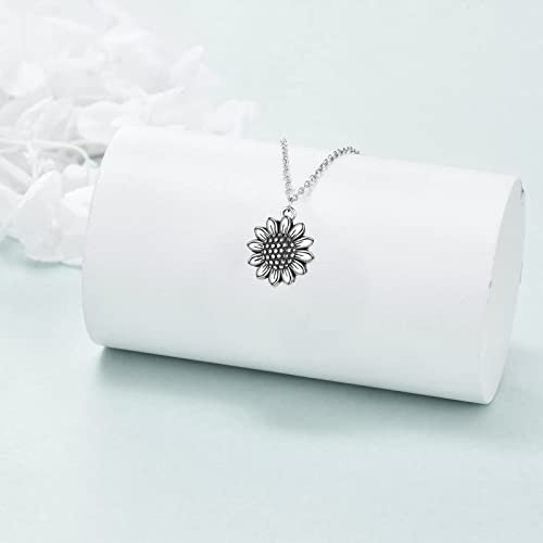 POPLYKE Sunflower Necklace for Women 925 Sterling Silver Sunflower Jewelry for Women You are My Sunshine Gifts4