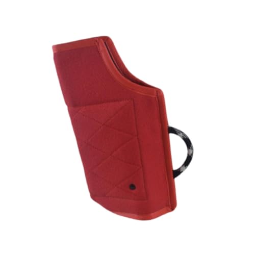 petsola 犬用トレーニングスリーブ トレーニング機器 保護ギア 厚手 丈夫なハンドル 小型・中型犬用 トレーニング 遊び用, 赤