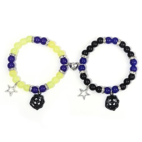 SONGCHANGJEWELRY Wybie with Matching Bracelets for Couple Best Friend - Buttons Charms, Horror Movie Cosplay Costume Accessories - Birthday Memorial Day Gifts for Women Men Fans