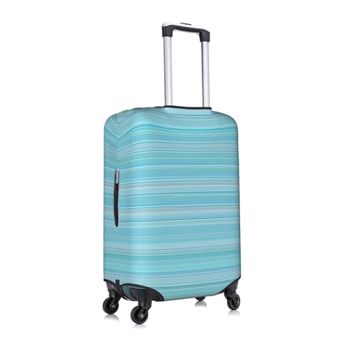 Blue Striped Print Protective Suitcase Cover Washable Travel Luggage Protector with Concealed Zipper3
