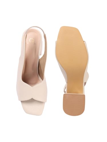Image of Carlton London Women Stylish Backstap Sandal with Block Heels, Square Toe for Casual Wear