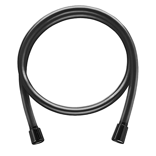 Andreas Dell Brauseschlauch Duschschlauch Schwarz Glatt Drehkonus Chrom von 60cm - 250cm (60cm) Cover