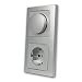 Produktbild DELPHI LED-Dimmer mit Schutzkontakt-Steckdose silber, UP